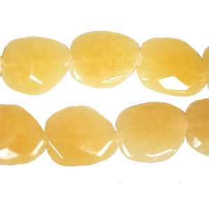 HONEY JADE FACETED PEAR FREEFORM 23X28MM